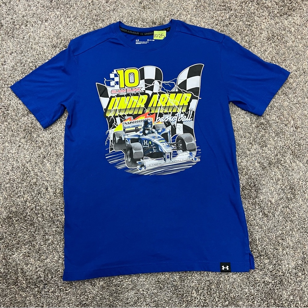 Under armour‎ shirt men’s small blue short sleeve hoops slam dunk finish line